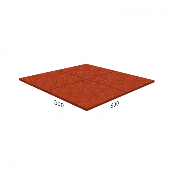 Резиновая плитка Rubblex Sport 500х500 Терракотовая