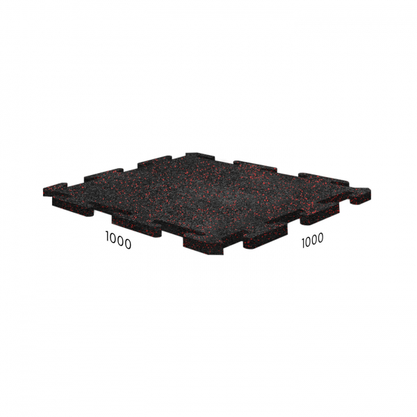 Резиновая плитка Rubblex Sport Puzzle 1000х1000 Mix Красная